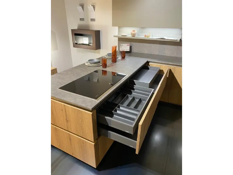 Cucina Arredo3 moderna con penisola altri colori in laminato materico Kali