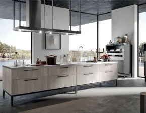 Cucina Arredo3 moderna lineare bianca in legno Aria