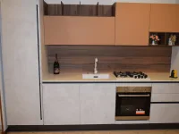 Cucina Arredo3 moderna lineare tortora in laminato materico Cloe 