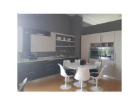 Cucina ad angolo in laminato lucido bianca Round in pronta consegna a prezzo scontato