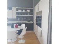Cucina ad angolo in laminato lucido bianca Round in pronta consegna a prezzo scontato