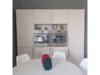 Cucina ad angolo in laminato lucido bianca Round in pronta consegna a prezzo scontato