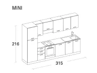 Cucina Arrex moderna lineare in laminato materico. Composizione 315-02. Altri colori.