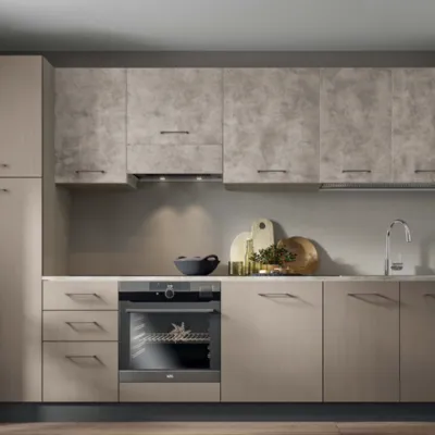 Cucina Arrex moderna lineare in laminato materico. Composizione 315-02. Altri colori.