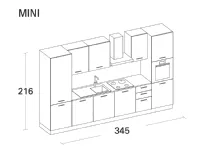 Scopri la cucina lineare moderna Arrex Composizione 345-02 a prezzo scontato!