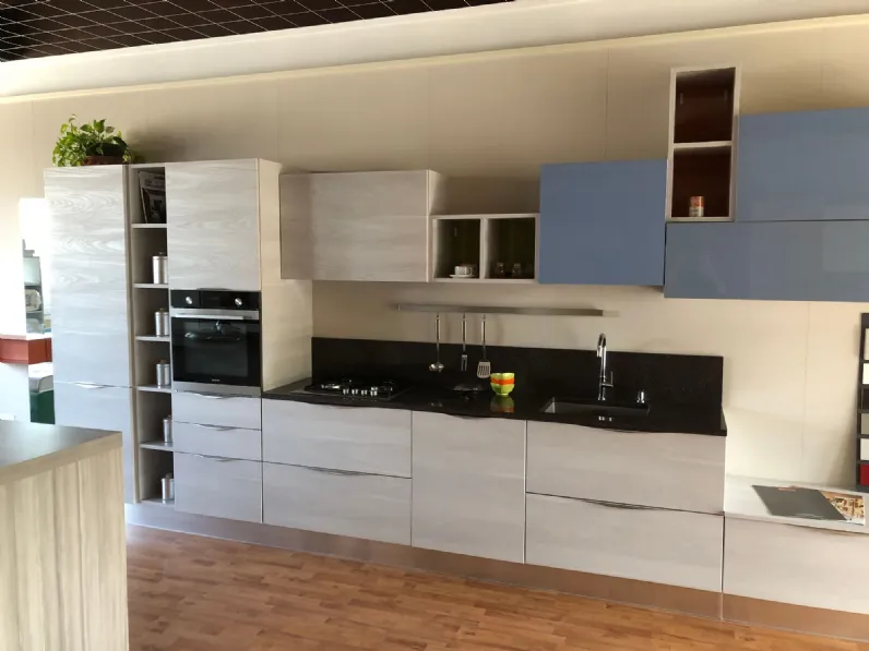 Cucina Arrex moderna lineare altri colori in laminato materico Cedro 