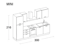 Cucina a PREZZI OUTLET in laminato opaco Arrex -20%