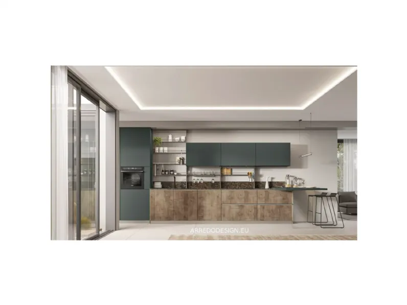 Cucina moderna lineare Loft  Arrex a prezzo scontato