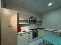 Cucina ad angolo in laminato materico rovere chiaro Papavero  a prezzo ribassato