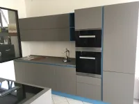 Cucina Arrital cucine moderna con penisola grigio in laminato opaco Ak06