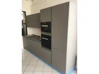 Cucina Arrital cucine moderna con penisola grigio in laminato opaco Ak06