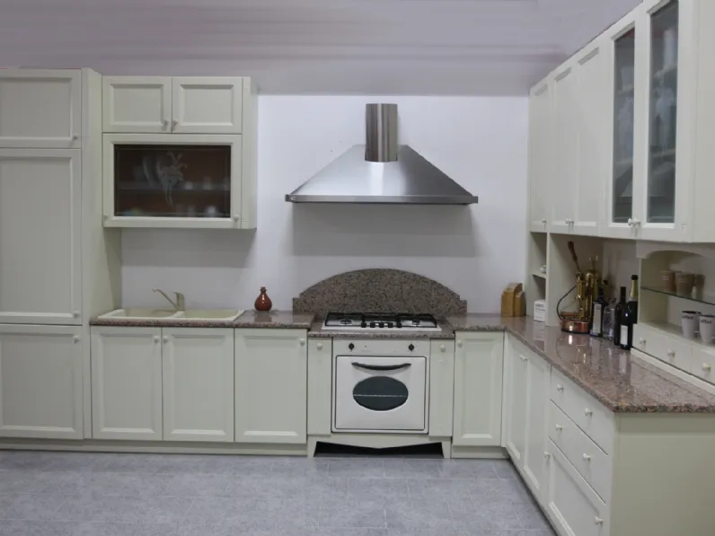 Cucina Artigianale classica ad angolo altri colori in laccato opaco U806 greca