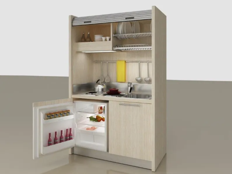 CUCINA Artigianale Cucina monoblocco a scomparsa 102-k PREZZO OUTLET