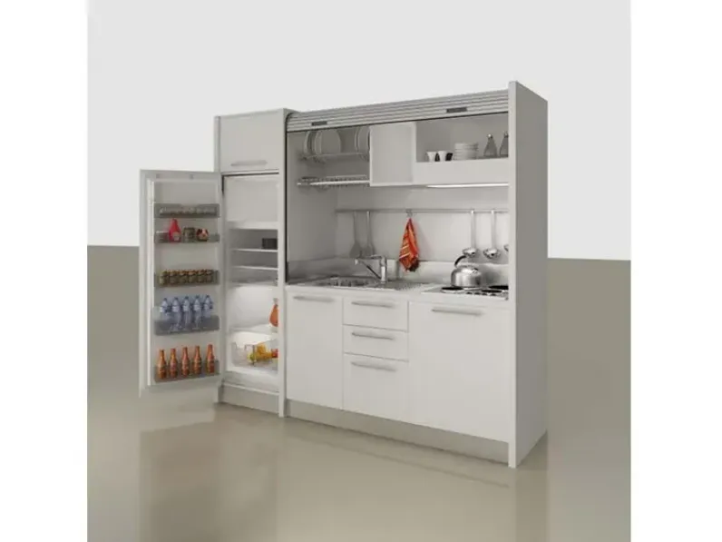 CUCINA Artigianale Cucina monoblocco a scomparsa 221,4 PREZZO OUTLET