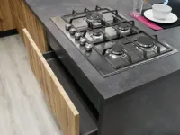 Cucina Artigianale design con penisola grigio in laminato materico Polimerico 22