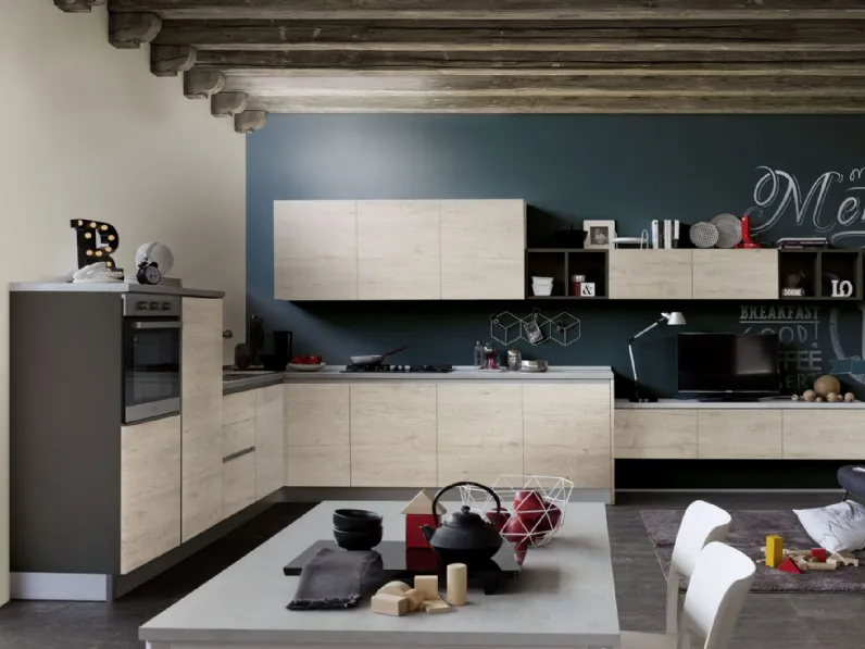 Cucina a PREZZI OUTLET in laminato materico Artigianale -25%