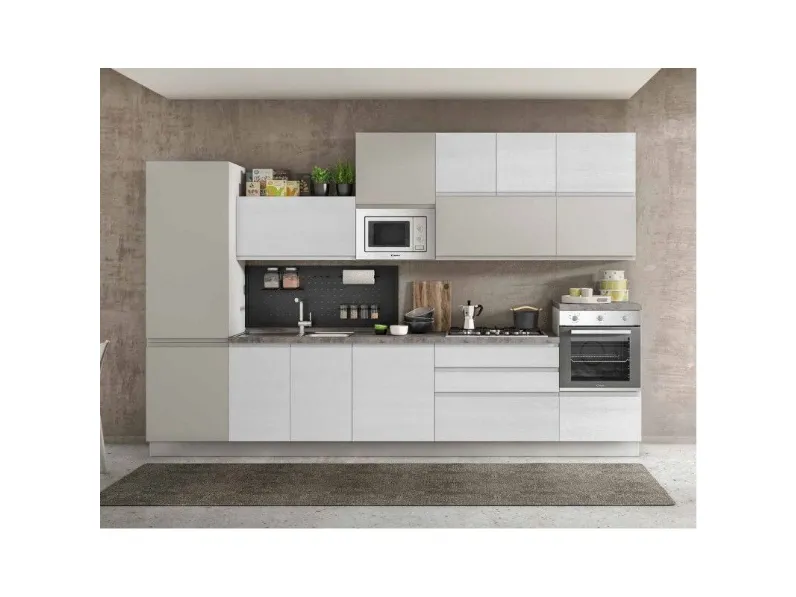 Cucina lineare moderna Cucina kelly 360 d Artigianale a prezzo ribassato