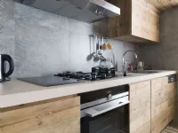 Cucina Mobilike Schiffer moderna rovere chiaro lineare Artigianale scontata 30%