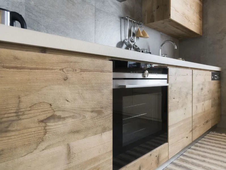 Cucina Mobilike Schiffer moderna rovere chiaro lineare Artigianale scontata 30%
