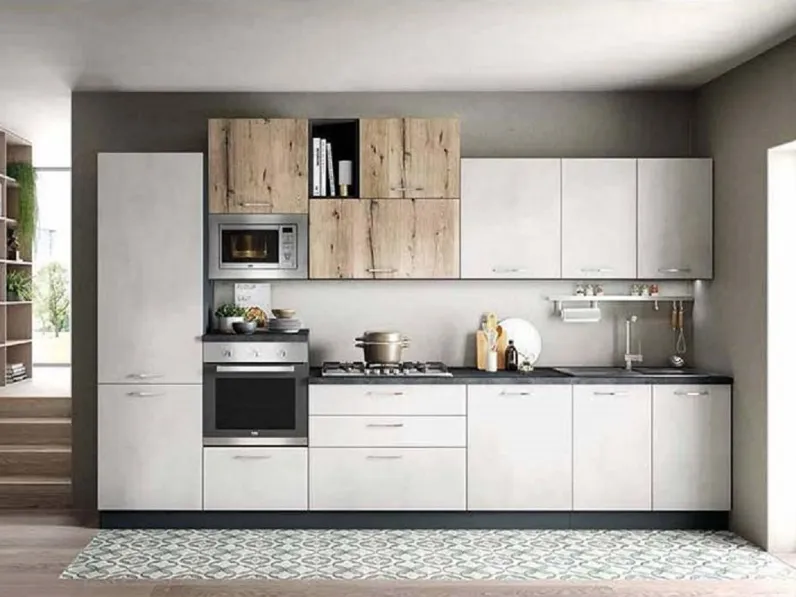 Cucina Artigianale moderna lineare altri colori in laminato materico Modello mart 360