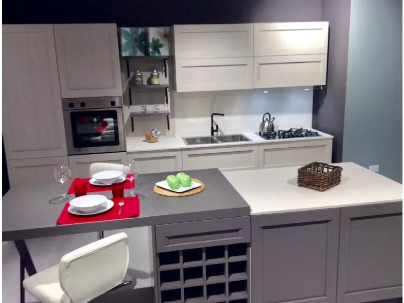 Cucina Artigianale moderna ad isola altri colori in legno Aida