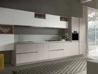 Cucina Artigianale moderna lineare altri colori in laminato materico Platino