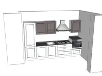 Cucina Artigianale moderna lineare bianca in legno De luxe