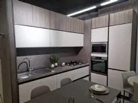 Cucina Artigianale moderna lineare grigio in laminato materico Noa