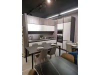 Cucina Artigianale moderna lineare grigio in laminato materico Noa