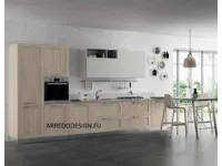 Cucina Artigianale moderna lineare rovere chiaro in melaminico Pd12 *