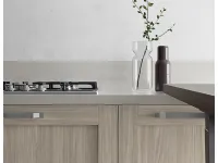 Cucina Artigianale moderna lineare rovere chiaro in melaminico Pd12 *