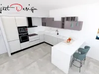 Cucina bianca design con penisola Project penisola  l Artigianale scontata