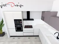 Cucina bianca design con penisola Project penisola  l Artigianale scontata
