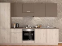 Cucina Artigianale moderna lineare rovere chiaro in laminato opaco Smart 300