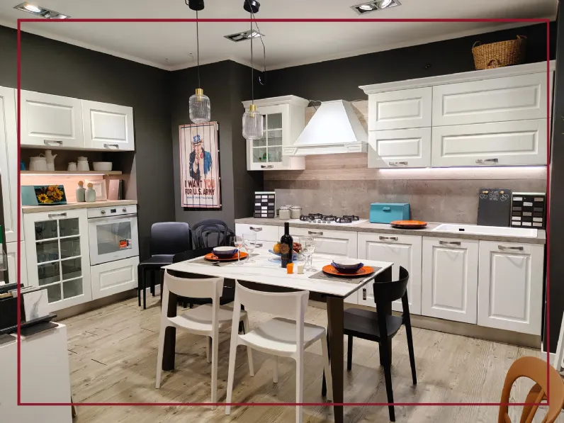 Cucina lineare classica bianca Arredo3 Asolo a soli 6959 Euro