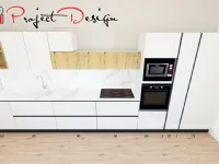 Cucina Astra design lineare bianca in legno Ego