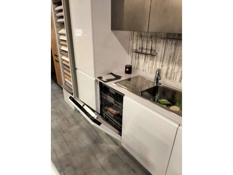 CUCINA Astra Line laccato bianco lucido e metal PREZZO OUTLET