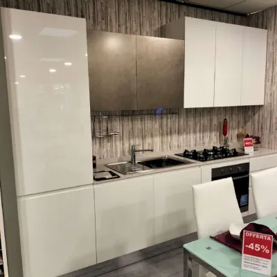 CUCINA Astra Line laccato bianco lucido e metal PREZZO OUTLET