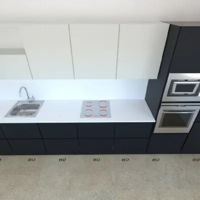 Cucina Astra moderna lineare antracite in laminato opaco Sp22