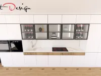 Cucina bianca design lineare Sp22  Astra scontata