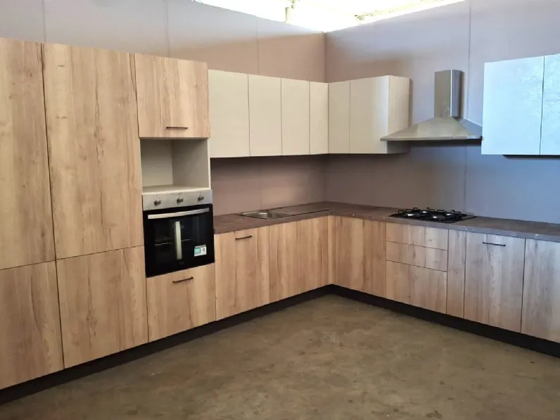 Cucina rovere chiaro moderna ad angolo Ar-due Aurora a soli 3000 Euro