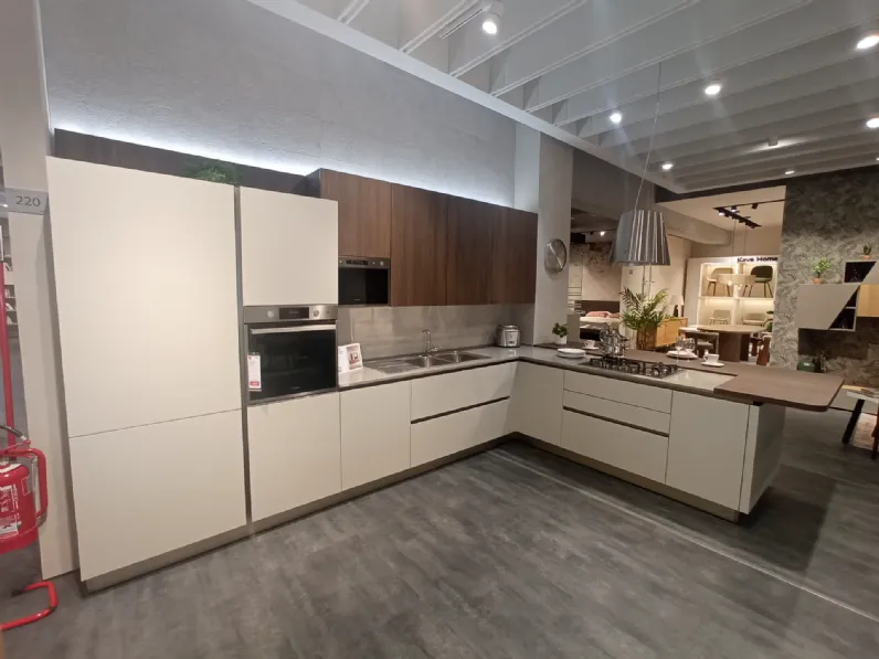 Cucina Veneta cucine moderna ad angolo tortora in laccata opaco Av220 cucina oyster 