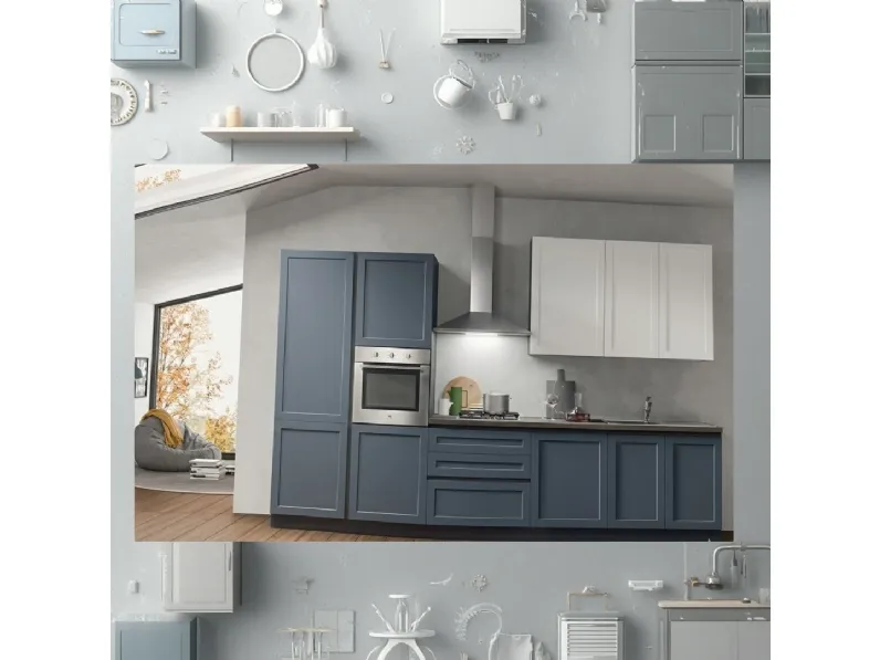 Cucina lineare in polimerico a prezzo scontato 30%