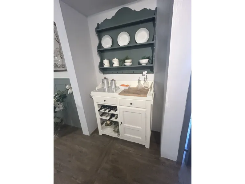 Cucina Banco lavoro  country bianca Dialma brown lineare scontata 50%