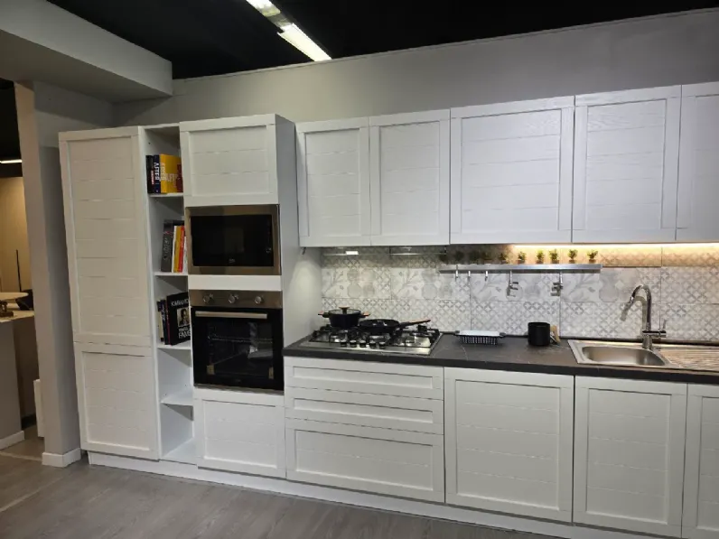 Cucina americana lineare Elsa  total white Net cucine a prezzo ribassato