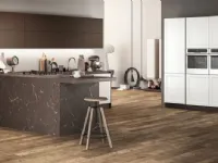 Cucina ad angolo in laccata opaco bianca Frame a prezzo scontato