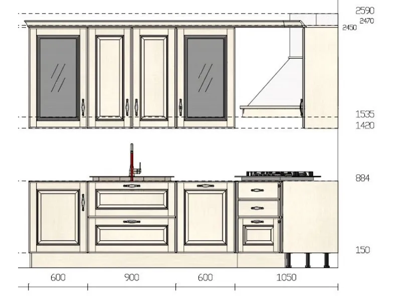 Cucina bianca classica ad angolo Madeleine Scavolini in Offerta Outlet