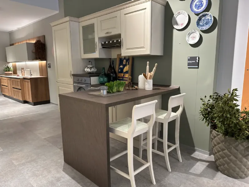 Cucina con penisola in legno a prezzo ribassato 51%