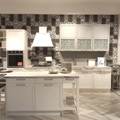 Cucina bianca country con isola Creo Contempo a soli 6002 Euro