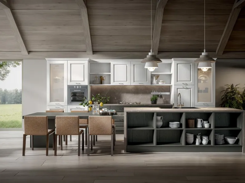 Cucina lineare country Contea Home cucine a prezzo scontato